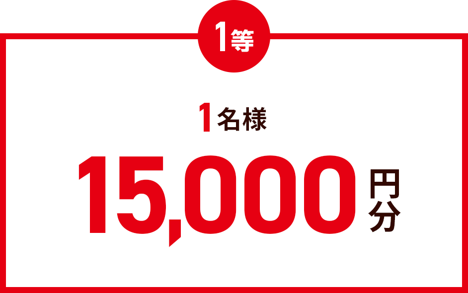 1等1名様15,000円分