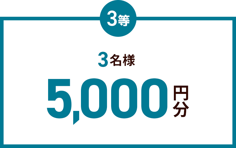 3等3名様5,000円分