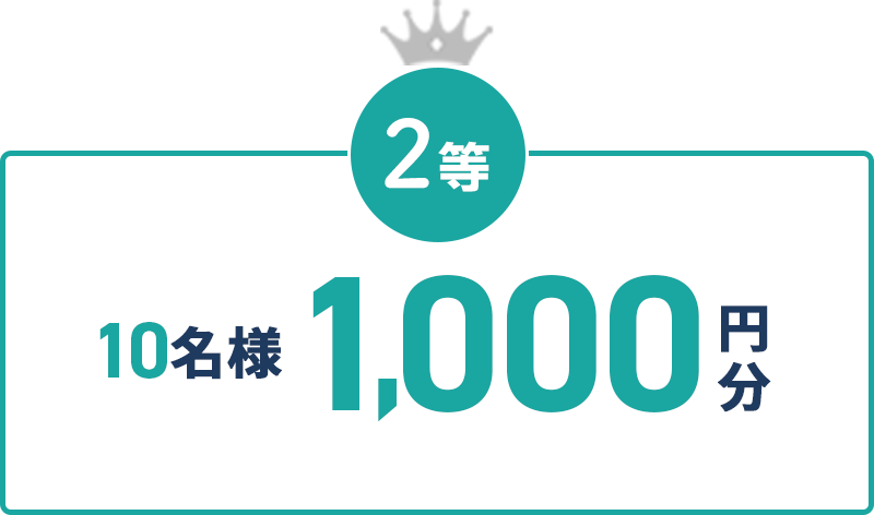 2等 10名様 1,000円分