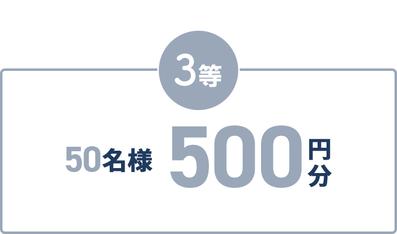 3等 50名様 500円分