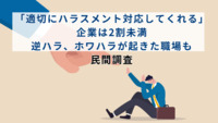 「適切にハラスメント対応してくれる」企業は2割未満　逆ハラ、ホワハラが起きた職場も　民間調査
