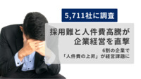【5,711社に調査】採用難と人件費高騰が企業経営を直撃。6割の企業で「人件費の上昇」が経営課題に
