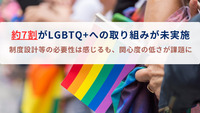 約7割がLGBTQ+への取り組みが未実施。制度設計等の必要性は感じるも、関心度の低さが課題に