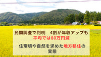 民間調査で判明　4割が年収アップも平均では80万円減、住環境や自然を求めた地方移住の実態
