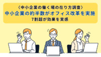 〈中小企業の働く場の在り方調査〉中小企業の約半数がオフィス改革を実施7割超が効果を実感