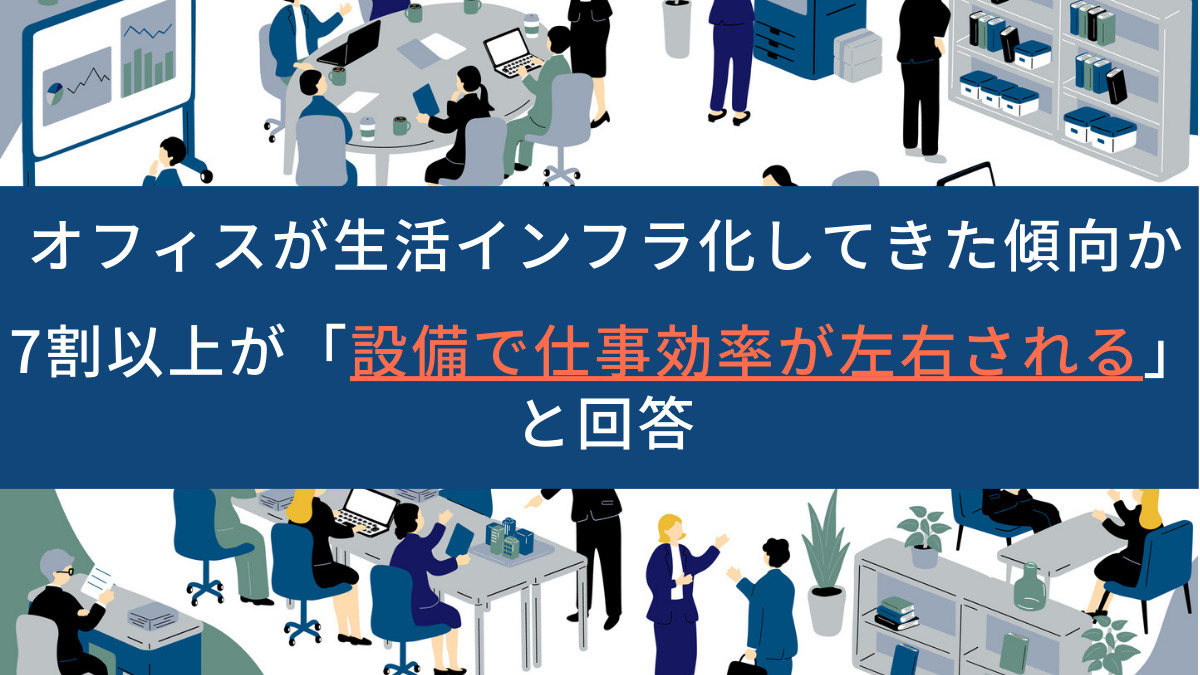オフィスが生活インフラ化してきた傾向か　7割以上が「設備で仕事効率が左右される」と回答