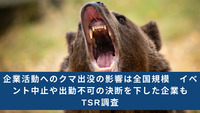 「取適法」企業活動へのクマ出没の影響は全国規模　イベント中止や出勤不可の決断を下した企業も　TSR調査