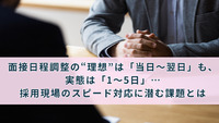 面接日程調整の“理想”は「当日～翌日」も、実態は「1～5日」…採用現場のスピード対応に潜む課題とは