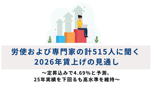 労使および専門家の計515人に聞く  2026年賃上げの見通し  ～定昇込みで4.69％と予測、25年実績を下回るも高水準を維持～