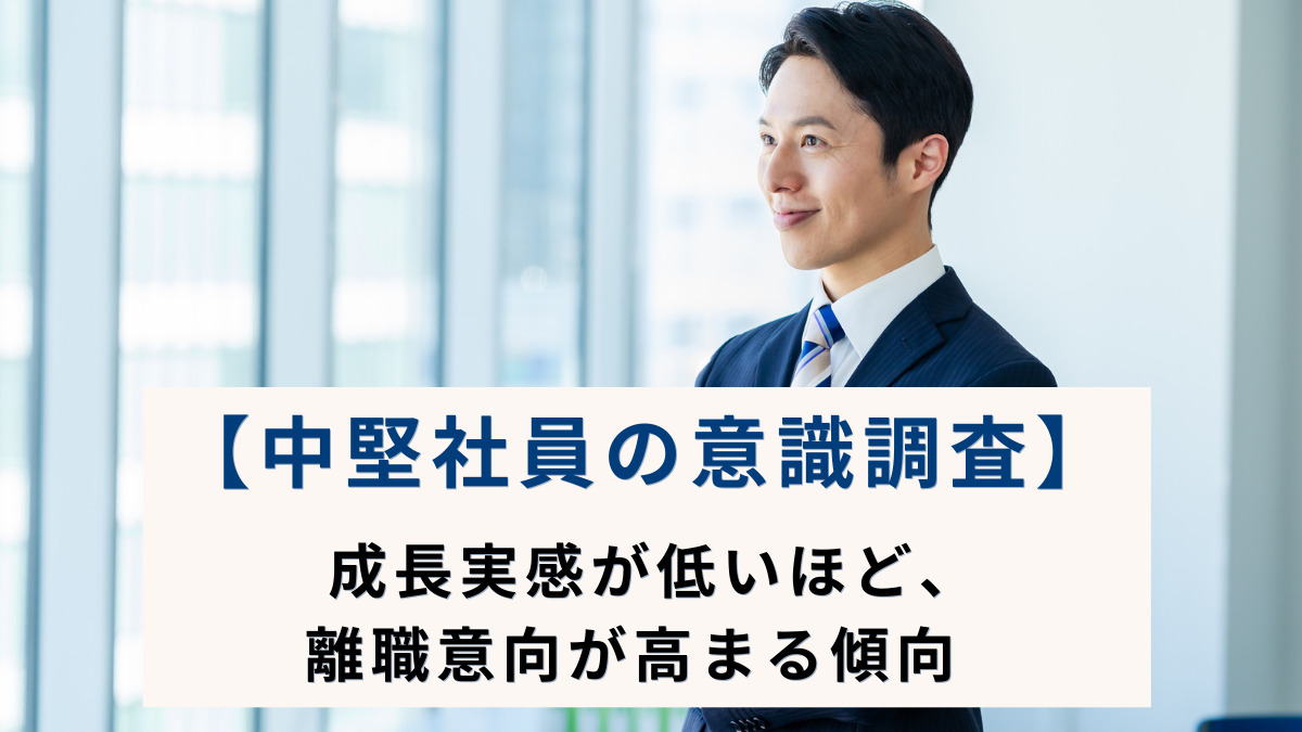 【中堅社員の意識調査】成長実感が低いほど、離職意向が高まる傾向