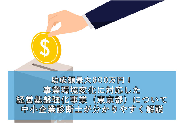 助成額最大800万円！事業環境変化に対応した経営基盤強化事業（東京都）について中小企業診断士が分かりやすく解説