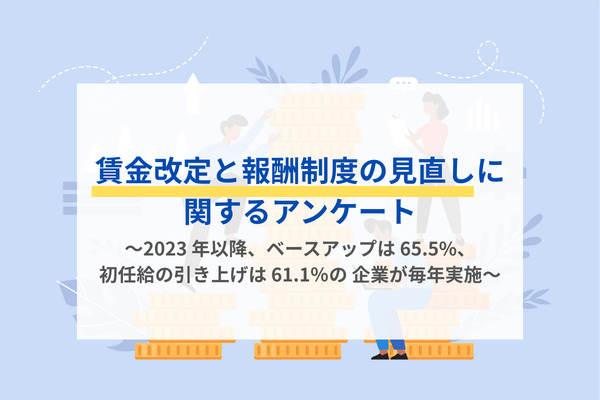 賃金改定と報酬制度の見直しに関するアンケート～2023年以降、ベースアップは65.5%、初任給の引き上げは61.1％の企業が毎年実施～