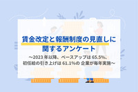 賃金改定と報酬制度の見直しに関するアンケート～2023年以降、ベースアップは65.5%、初任給の引き上げは61.1％の企業が毎年実施～