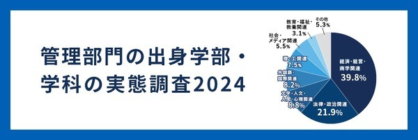 管理部門の出身学部・学科の実態調査2024