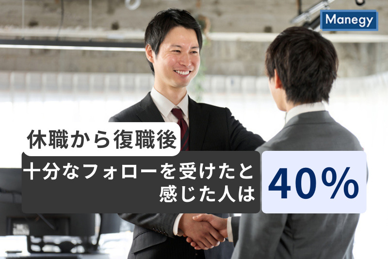 休職から復職後、十分なフォローを受けたと感じた人は40％に留まる