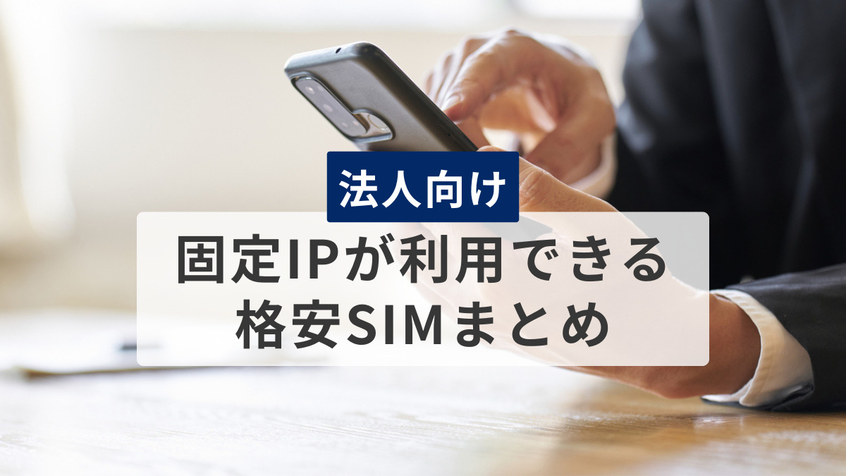 【法人向け】固定IPが利用できる格安SIMまとめ｜代替手段も紹介
