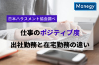 出社勤務と在宅勤務で違う仕事へのポジティブ度　日本ハラスメントリスク管理協会調査